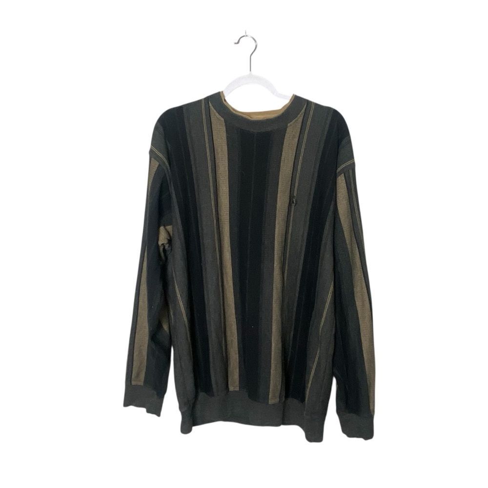 Vintage 90s Knights Of Round Table MultiColored Striped Crew Neck Sweater Men XL
